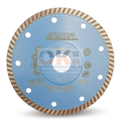 Sigma gyémánttárcsa sarokcsiszolóhoz 125×22,2×1,4mm (cs075d)
