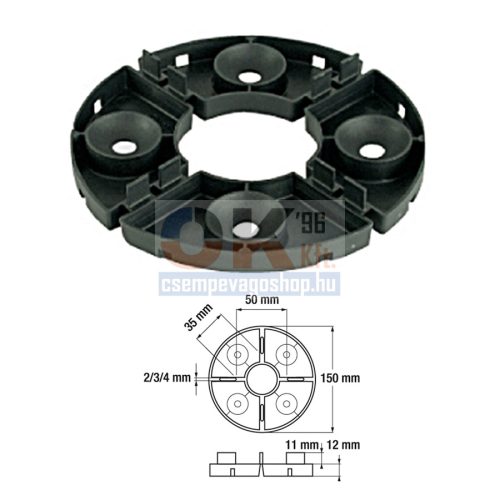 Eterno ivica álpadló rendszerhez talp, fix magasság 12 mm, 3mm fugatávolsághoz /1db (iveh12)