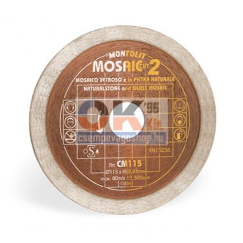 Montolit PROFI gyémánt vágótárcsa 22,2×1,4× 125 mm mozaik üveg vágáshoz (mtcm125)