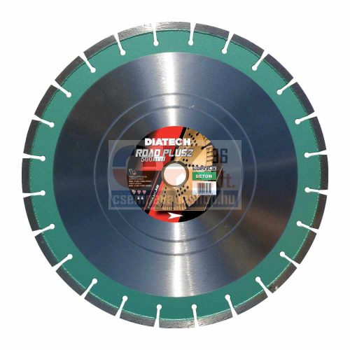 Diatech gyémánttárcsa Road PLUS beton 500x30/25,4x10 mm (rdb500pl)