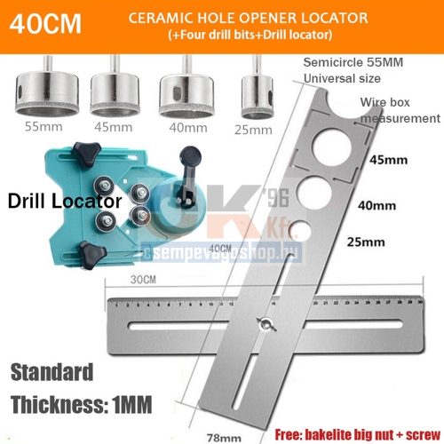 SKT furatjelölő sablon 40cm + 4 db lyukfúró + kitámasztó (skt171003)