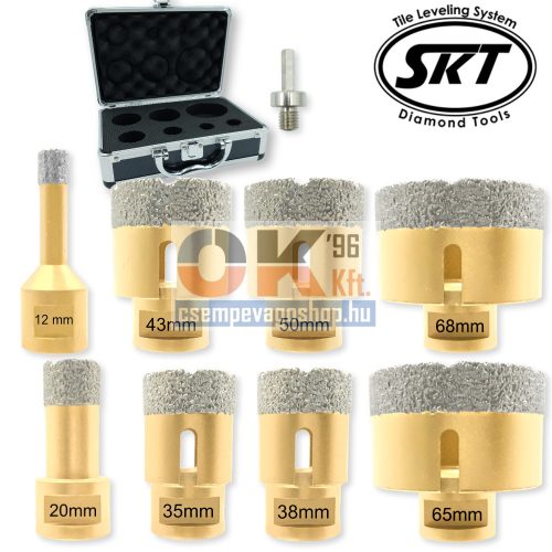 SKT 226 PRO gyémánt lyukfúró készlet 12-20-35-38-43-50-65-68 mm (skt226009b)