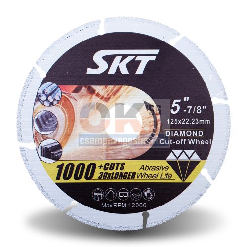 SKT 513 gyémántszemcsés fémvágó tárcsa 125×22,2mm (skt513125)