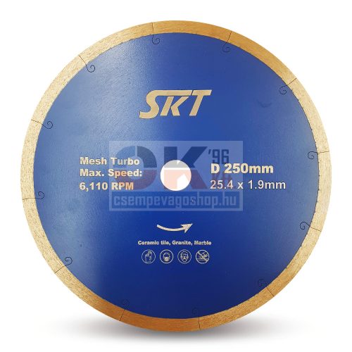 SKT PROFI vékony gyémánttárcsa vizes vágáshoz   200×25,4mm (skt529200)