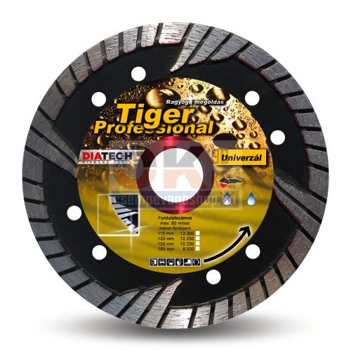 Diatech gyémánttárcsa TIGER beton, tégla, terméskő, cserép vágására  150x22,2x10 mm (tg150)